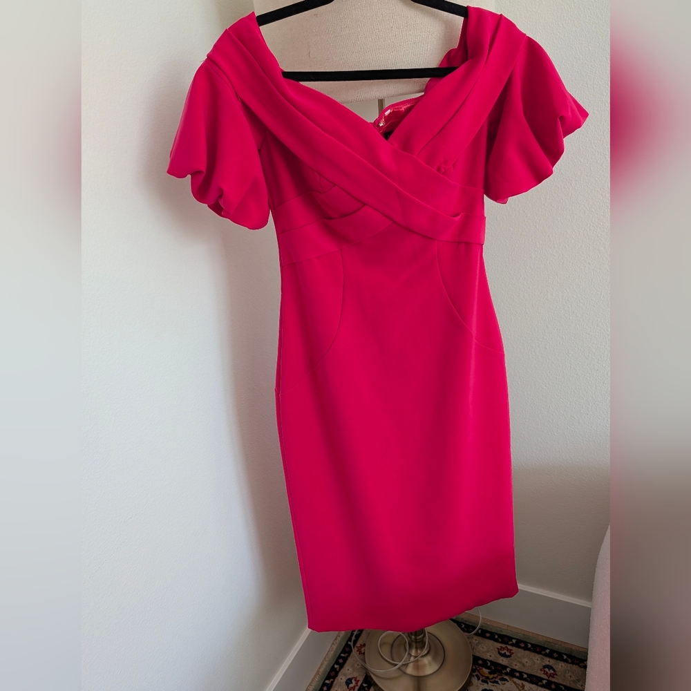 Jovani One Shoulder Fuchsia Dress